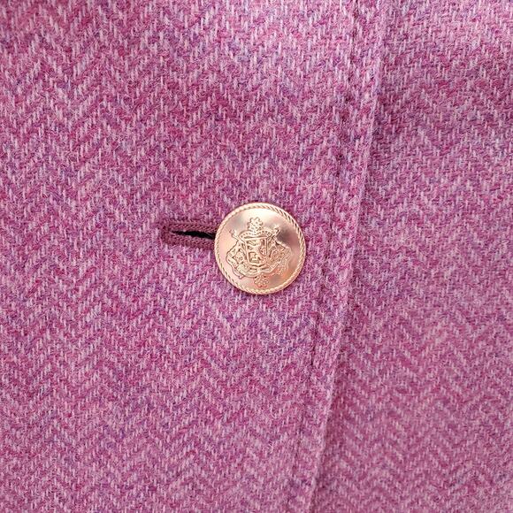 J Crew Bristol Double Breasted Blazer Lilac Herringbone 100% Wool BK012 Size 6 - Picture 6 of 10
